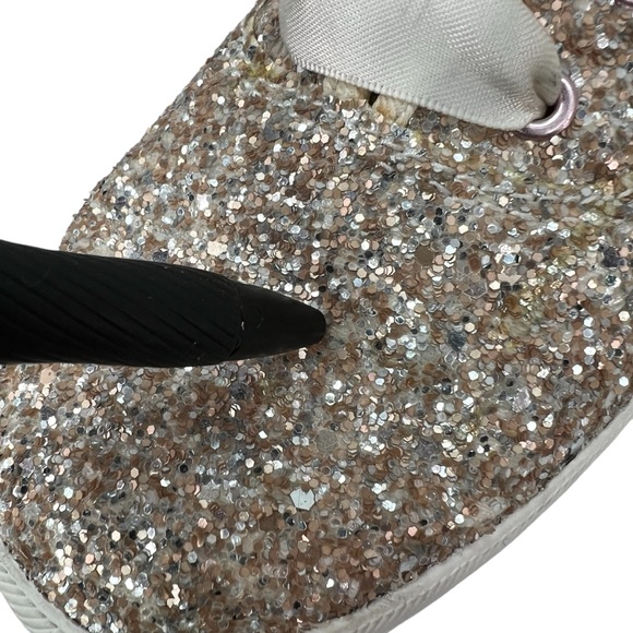 Keds x Kate Spade Glitter Ribbon Sneakers Rose gold Wedding Shoes 9 - Picture 4 of 11